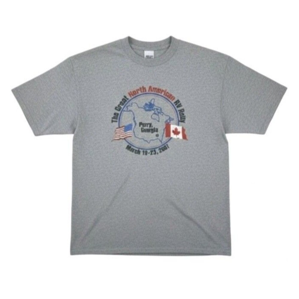 Vintage 2001 North American RV Rally T-Shirt | Men’s XL | Gray Short Sleeve